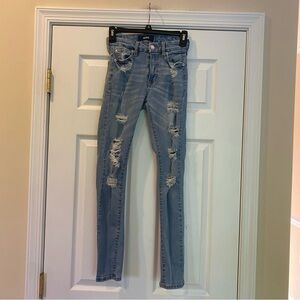 Aeropostale high rise girls curvy distressed jeans size 0